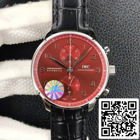 IWC Portugieser Chronograph IW371616 1:1 Best Edition YL Factory Burgundy Red Dial