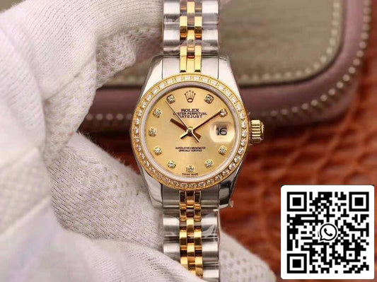 Rolex Lady Datejust 28MM 1:1 Best Edition Swiss NH05 Movement Plating 18K Gold Dial