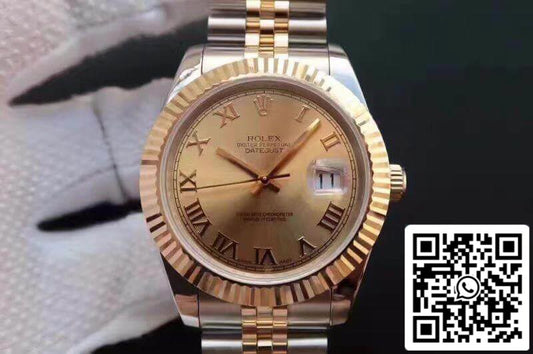 Rolex Datejust 41 126333-007 1:1 Best Edition Swiss ETA2836-2 Gold Wrapped Two Tone Stainless Steel Bracelet