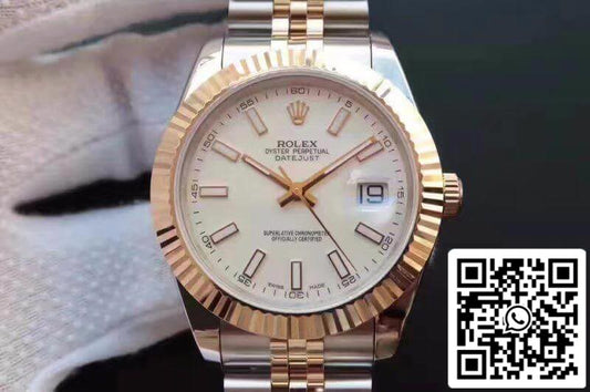 Rolex Datejust 41 126333-006 Weißes Zifferblatt 1:1 Best Edition Swiss ETA2836-2 Gold Wrapped