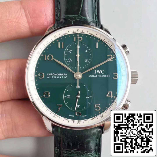 IWC Portuguese YL Factory 1:1 Best Edition Swiss ETA69355 Green Dial With Silver Markers
