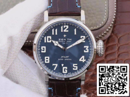Zenith Pilot Type 20 Extra Special XF Factory 1:1 Best Edition Swiss ETA2824 Superlumed blue dial and hands