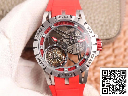Roger Dubuis Excalibur Spider RDDBEX0572 Hollow Flight Tourbillon 1:1 Best Edition JB Factory Red Strap Swiss RD505SQ