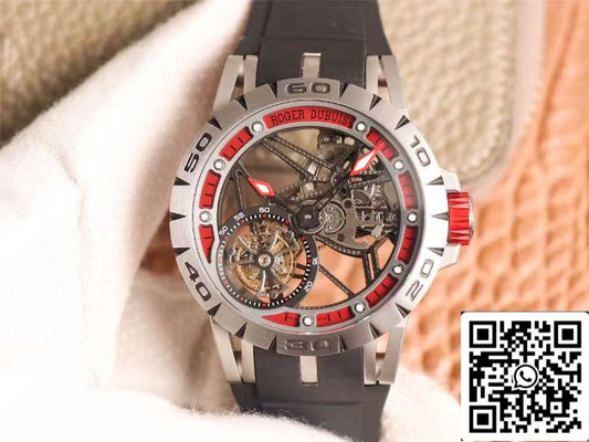 Roger Dubuis Excalibur Spidr (king series) RDDBEX0622 Tourbillon JB Factory 1:1 Best Edition red skeleton dial Swiss RD505SQ