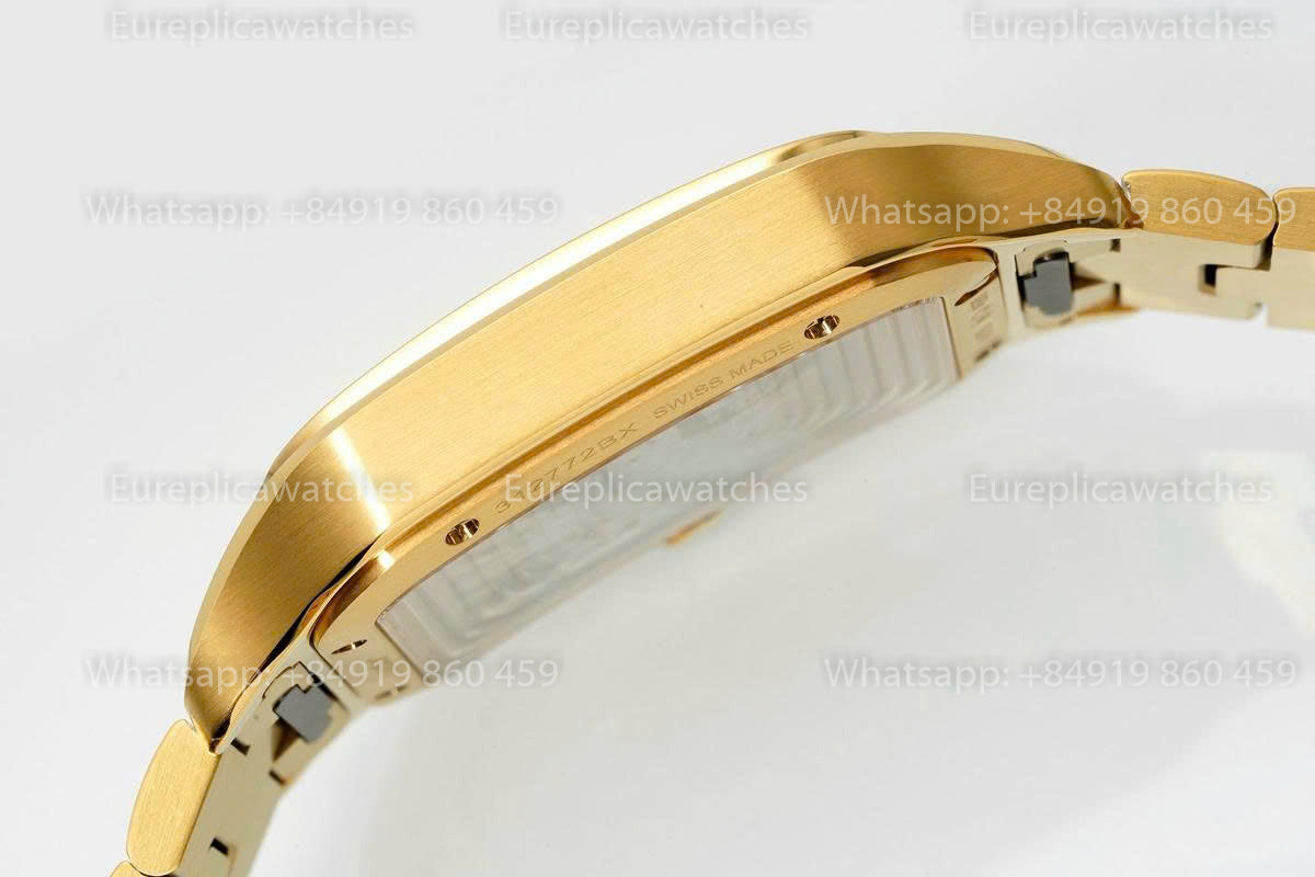Rich Factory Cartier Santos Skeleton RF Factory Yellow Gold Steel Strap