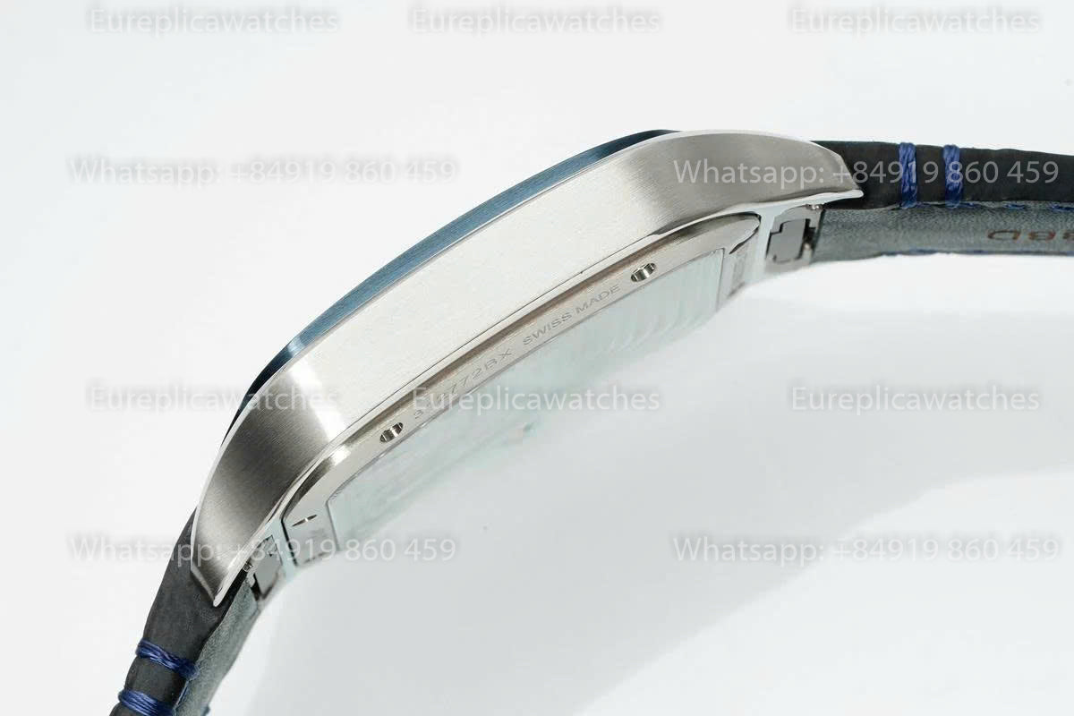 Rich Factory Cartier Santos Skeleton RF Factory Blue Leather Strap