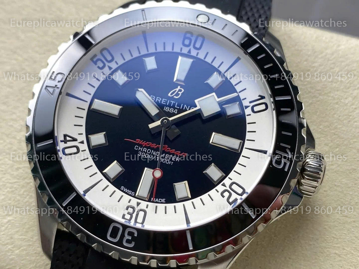 TF Factory Breitling Superocean 44 schwarze Lünette und Kautschukarmband