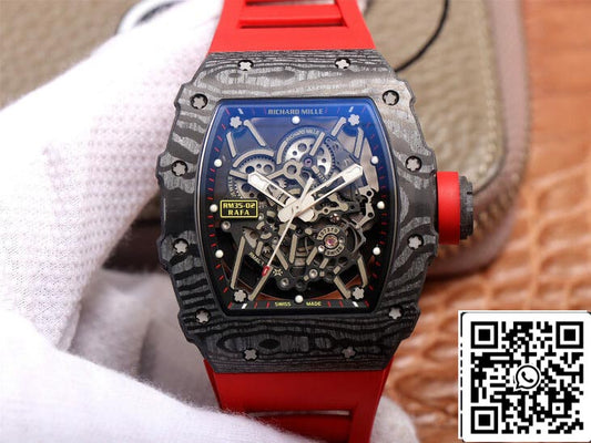Richard Mille RM35-02 1:1 Best Edition ZF Factory Red Rubber Strap