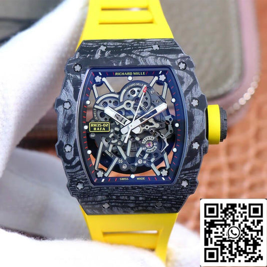 Richard Mille RM35-02 1:1 Best Edition ZF Factory Yellow Rubber Strap