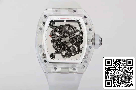 Richard Mille RM055 1:1 Best Edition RM Factory Replik-Uhr mit transparentem Gehäuse