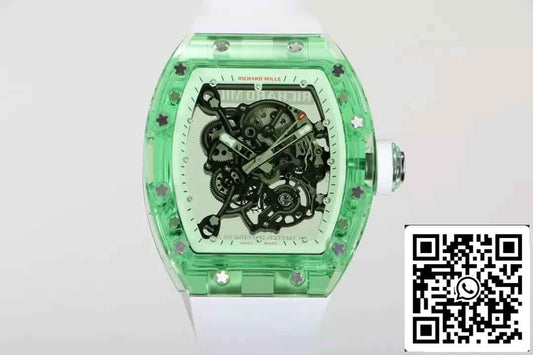 Replica Richard Mille RM055 Best 1:1  Edition RM Factory Green Transparent Case
