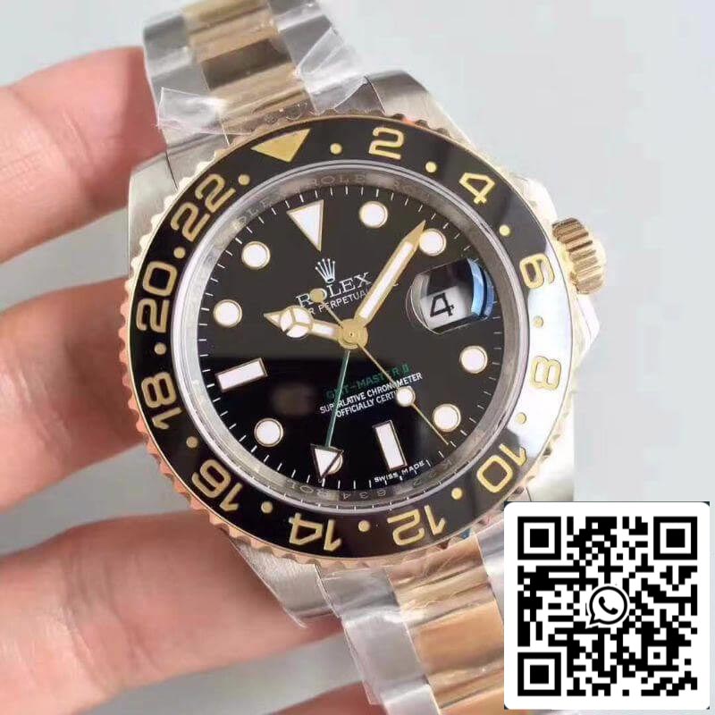 Rolex GMT-Master II 116713LN Noob Factory Montres pour hommes 1:1 Meilleure édition suisse ETA3186 enveloppée d'or
