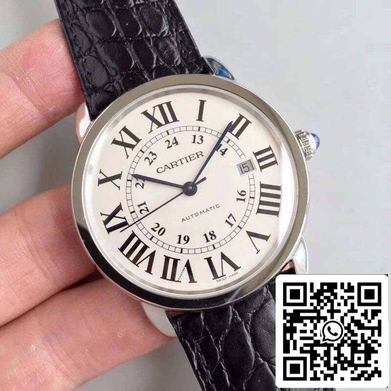 Ronde Solo De Cartier W6701010 ZF Factory Herrenuhren 1:1 Best Edition Swiss ETA9015 Weißes Zifferblatt