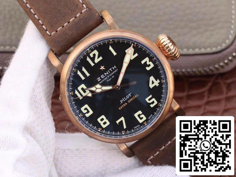 Zenith Pilot Type 20 Extra XF Factory mechanische Uhren 1:1 Best Edition Swiss ETA2824-2 schwarzes Zifferblatt