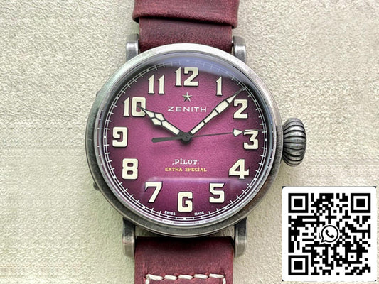 Zenith Pilot 11.2430.679.21.C801 XF Factory 1:1 Best Edition Swiss ETA9015 Pink dial