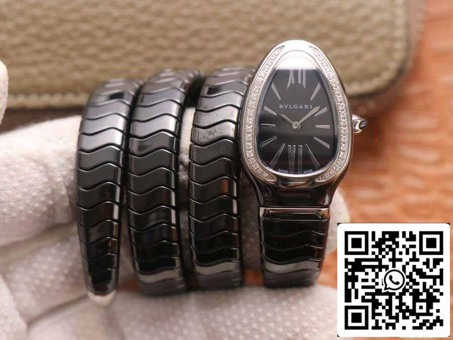 Bvlgari Serpenti 1:1 Best Edition BV Factory Lunette en céramique avec diamants