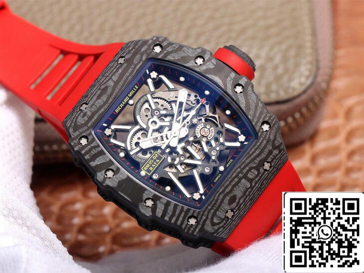 Richard Mille RM35-02 1:1 Meilleure édition ZF Factory Bracelet en caoutchouc rouge