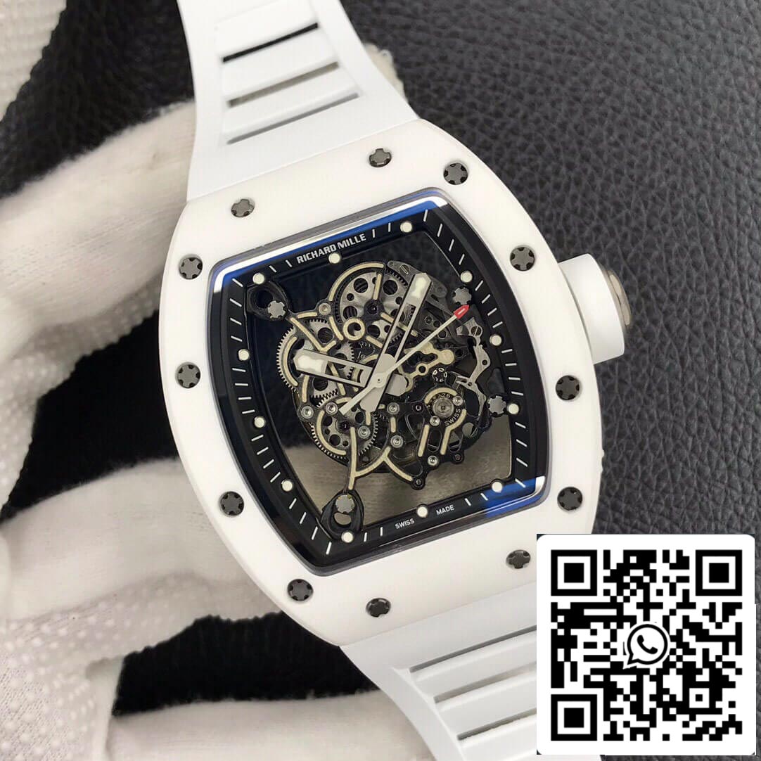 Richard Mille RM055 1:1 Best Edition ZF Factory White Ceramic