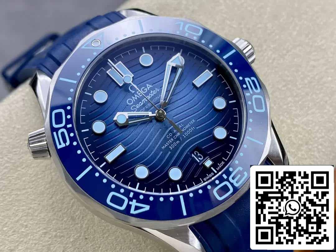 Omega Seamaster Diver 300M 210.32.42.20.03.002 Summer Blue 1:1 Best Edition VS Factory Rubber Strap