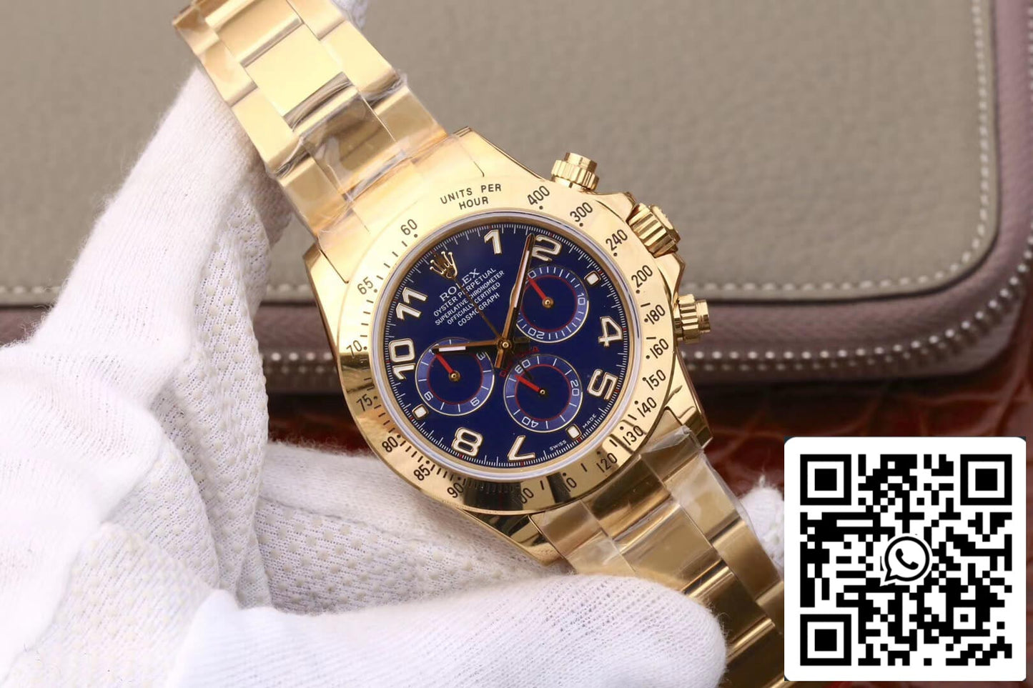 Rolex Daytona Cosmograph 116528 1:1 Best Edition JH Factory Gelbgold, blaues Zifferblatt