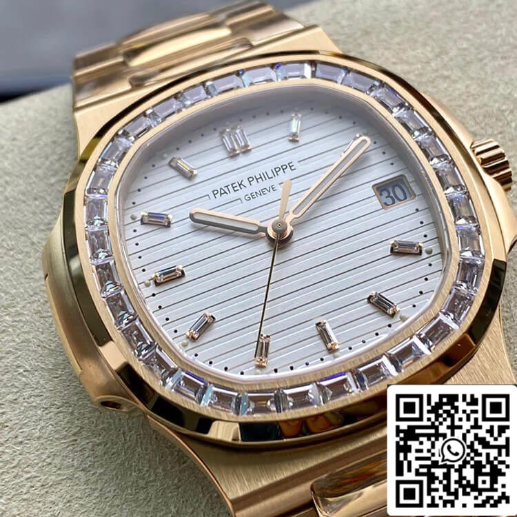 Patek Philippe Nautilus 1:1 Meilleure édition PPF Factory Or rose avec diamants