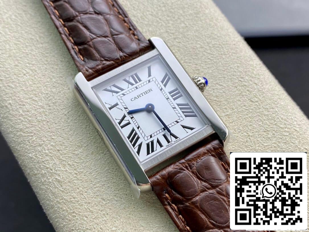 Cartier Tank 24MM 1:1 Meilleure édition K11 Bracelet en cuir marron d'usine