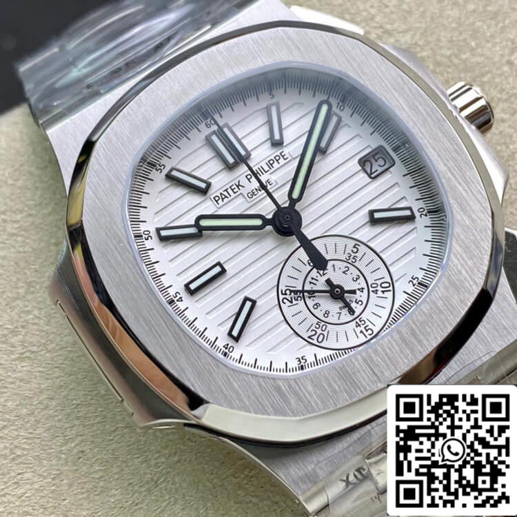 Patek Philippe Nautilus 5980/1A-019 1:1 Best Edition 3K Factory V2 weißes Zifferblatt