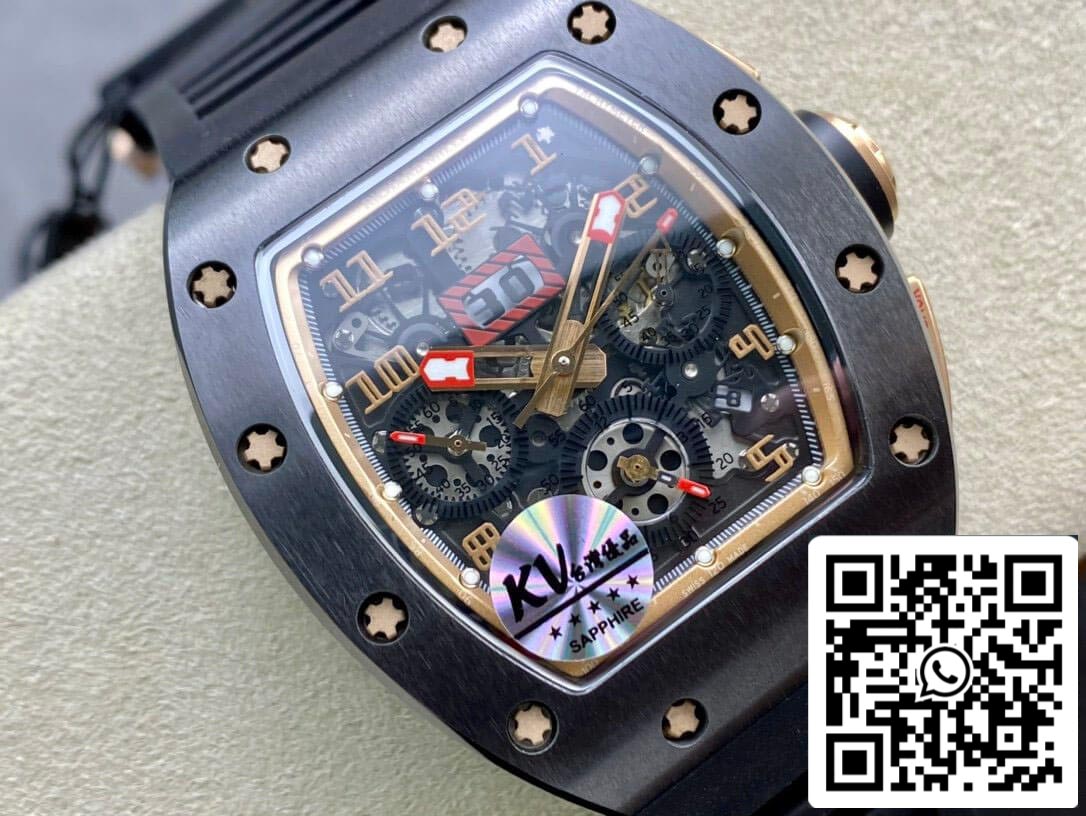 Richard Mille RM011 1:1 Meilleure édition KV Factory Cadran squelette en céramique