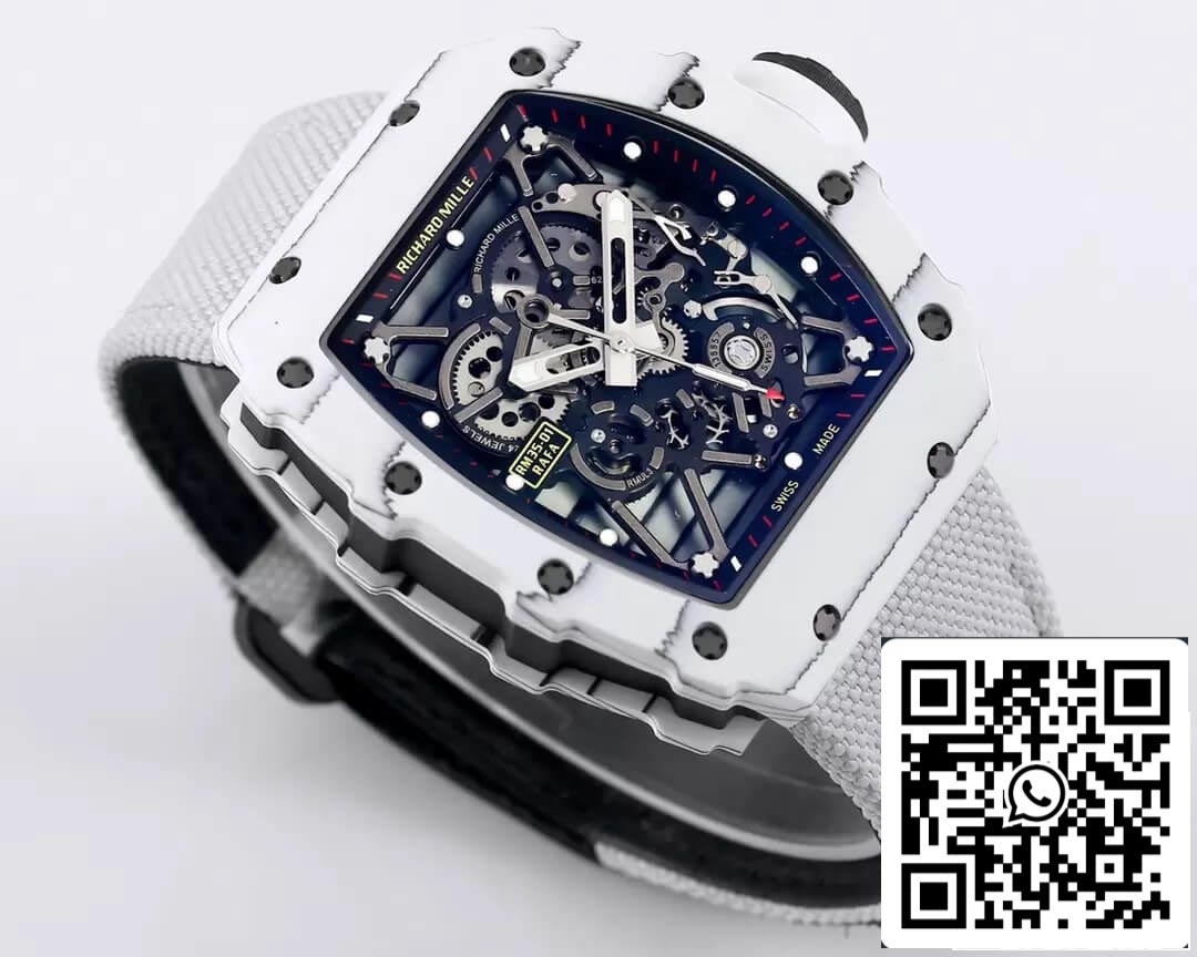 Richard Mille RM35-01 1:1 Best Edition BBR Factory White Carbon Fiber Case