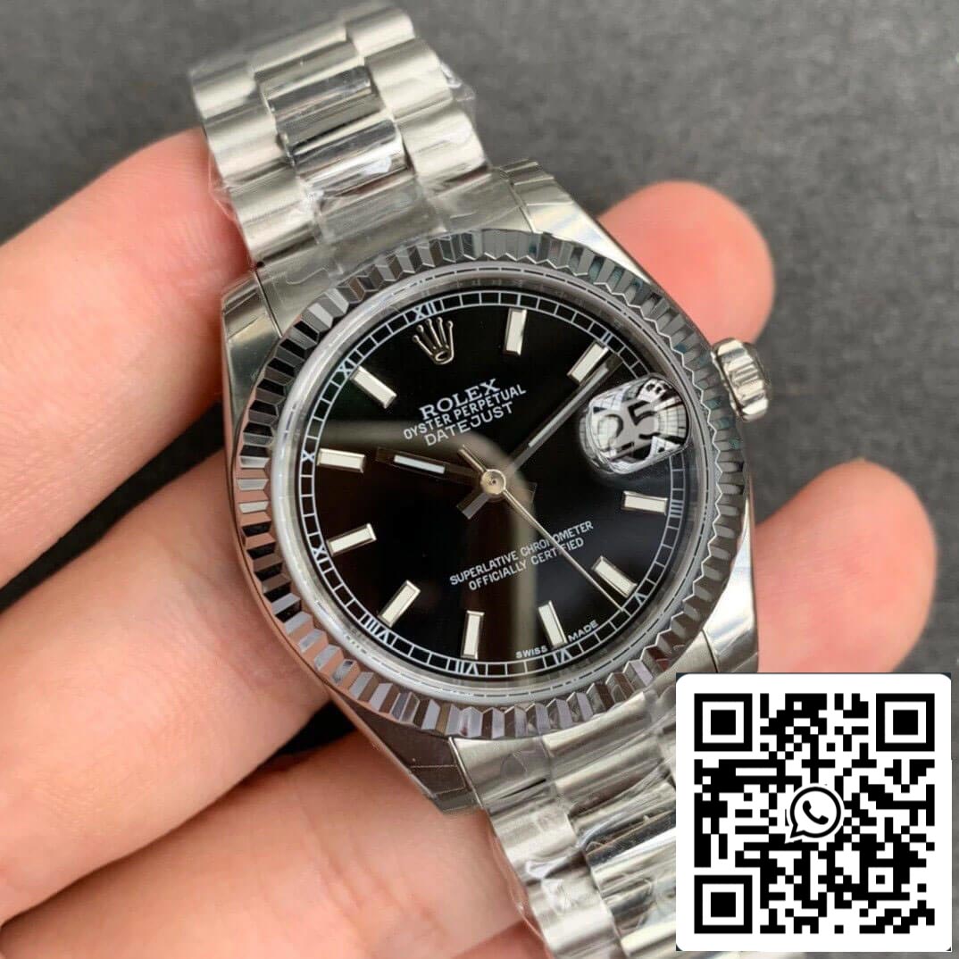 Rolex Datejust M178274-0034 1:1 Best Edition GS Factory Schwarzes Zifferblatt