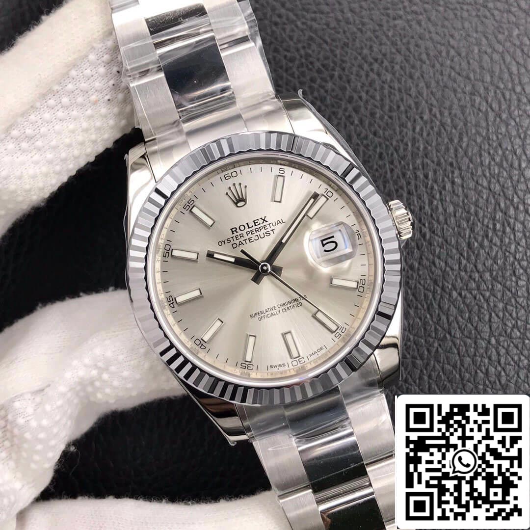Rolex Datejust M126334-0003 1:1 Best Edition VS Factory Silbernes Zifferblatt