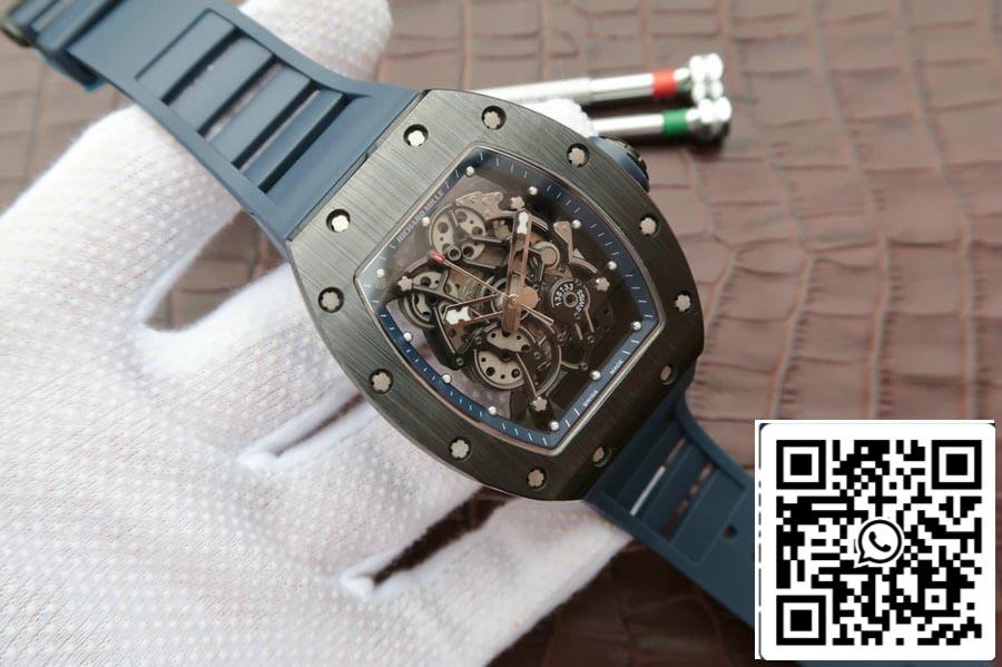 Richard Mille RM055 1:1 Best Edition KV Factory Dark Blue Strap