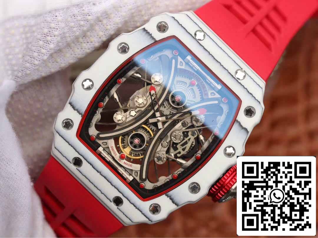 Richard Mille RM53-01 1:1 Meilleure édition KV Factory TPT Bracelet en fibre de carbone rouge