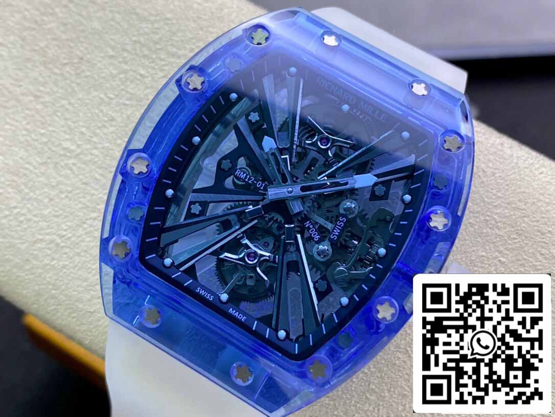 Richard Mille RM12-01 1:1 Beste Edition RM Factory Tourbillon Saphir Klare Version