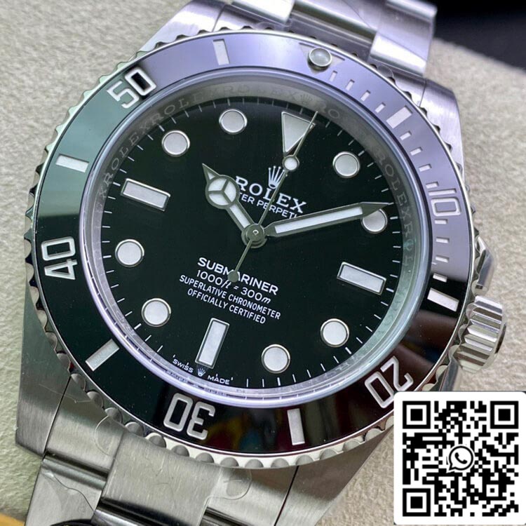 Rolex Submariner M124060-0001 41 mm ohne Datum, 3230 Uhrwerk, sauberes schwarzes Fabrik-Zifferblatt