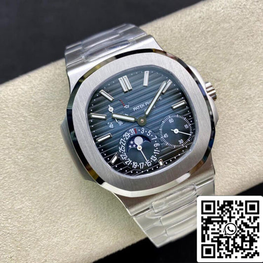 Patek Philippe Nautilus 5712/1A-001 40MM 1:1 Best Edition PPF Factory Dark Blue Dial Stainless Steel Strap