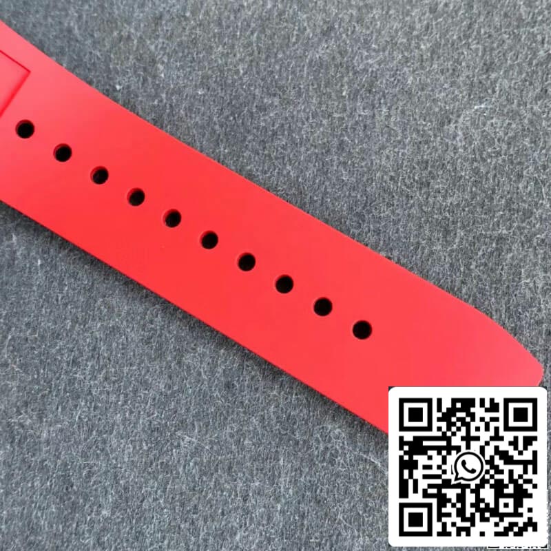 Richard Mille RM011 1:1 Meilleure édition KV Factory Bracelet en caoutchouc rouge