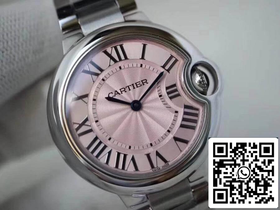 Ballon Bleu De Cartier 33 mm V6 Factory 1:1 Best Edition Swiss ETA076 Pink Dial US Replica Watch