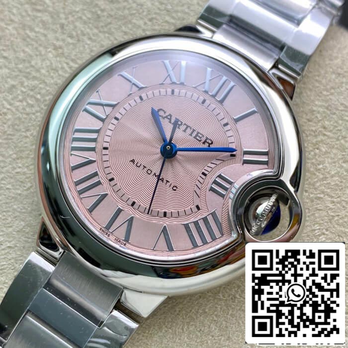 Ballon Bleu De Cartier 33MM W6920100 1:1 Best Edition V6 Factory Pink Dial US Replica Watch