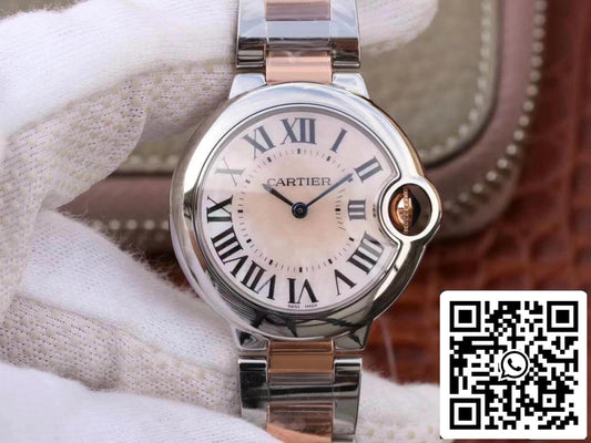 Ballon Bleu De Cartier Ladies 33MM W69201 V6 Factory 1:1 Best Edition Swiss ETA076 US Replica Watch