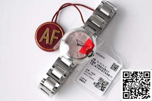 Ballon Bleu De Cartier Quartz 28MM W6920038 1:1 Best Edition AF Factory Pink Dial US Replica Watch