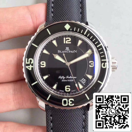 Blancpain Fifty Fathoms 5015-1130-52 ZF Factory 1:1 Best Edition Swiss ETA2836-2 Black Sail-canvas Strap US Replica Watch