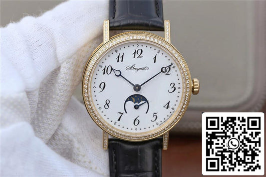 Breguet Classique Moonphase 9087BB/29/964 1:1 Best Edition TW Factory Yellow Gold Diamond US Replica Watch