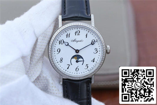 Breguet Classique Moonphase 9088BB/29/964/DD0D 1:1 Best Edition TW Factory White Dial US Replica Watch