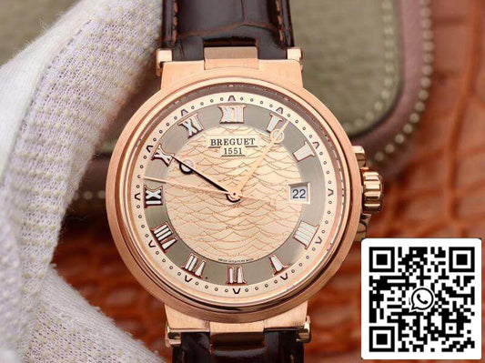 Breguet MARINE 5517BB/Y2/9ZU V9 Factory 1:1 Best Edition Swiss ETA9015 Gold dial US Replica Watch