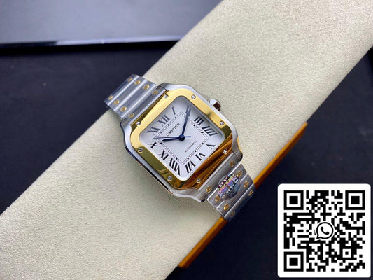 Cartier De Santos W2SA0016 35MM 1:1 Best Edition BV Factory White Dial US Replica Watch