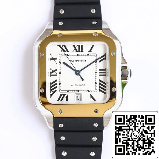 Cartier Santos W2SA0009 1:1 Best Edition GF Factory V2 White Dial US Replica Watch