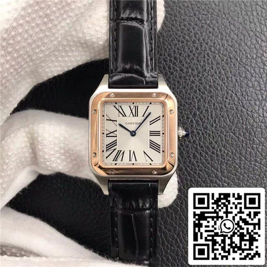Cartier Santos W2SA0012 Ladies 1:1 Best Edition Rose Gold Cowhide Strap US Replica Watch
