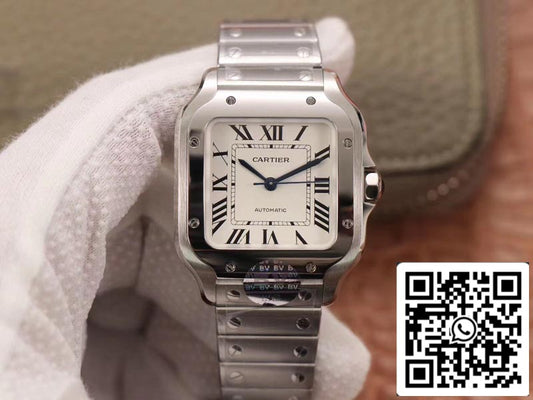 Cartier Santos WSSA0029 1:1 Best Edition BV Factory White Dial Swiss 1847MC US Replica Watch