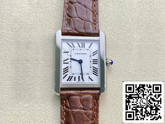 Cartier Tank 24MM 1:1 Best Edition K11 Factory Brown Leather Strap US Replica Watch